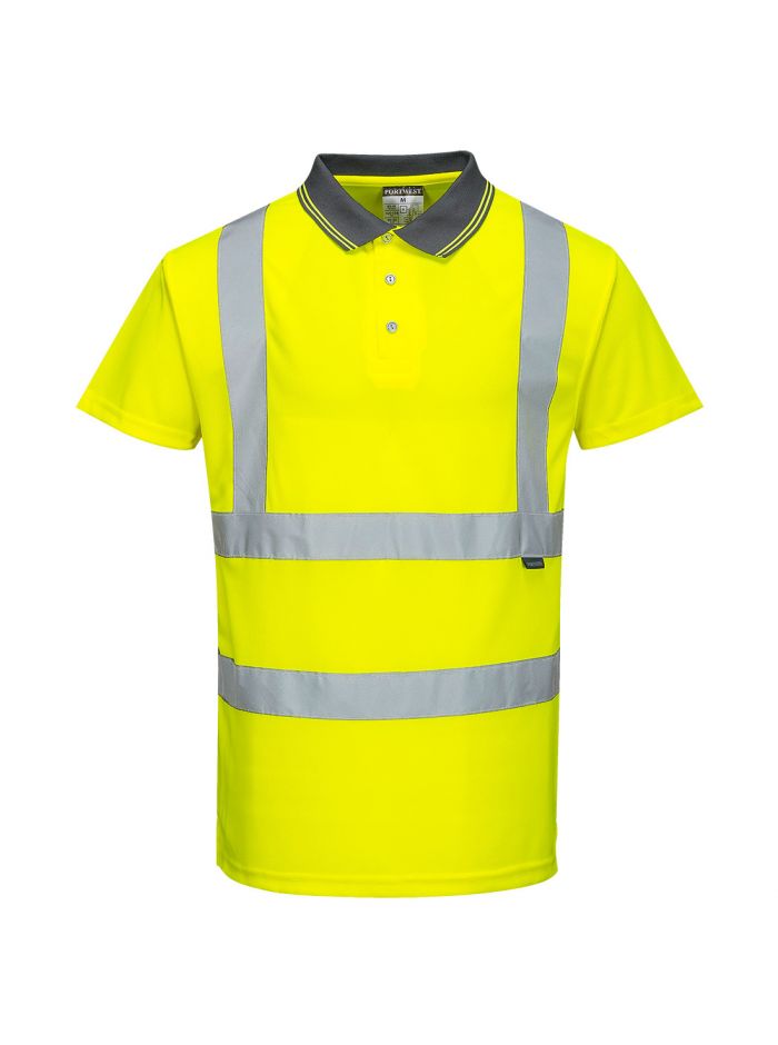 Hi-Vis Short Sleeve Polo Shirt, 4XL, R, Yellow