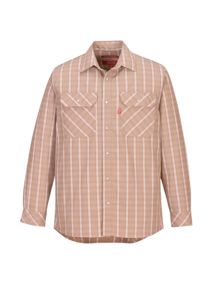 Bizflame 88/12 FR Plaid Shirt , 4XL, R, Khaki