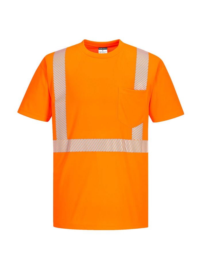 Segmented Tape Short Sleeve T-Shirt, 4XL, R, Orange
