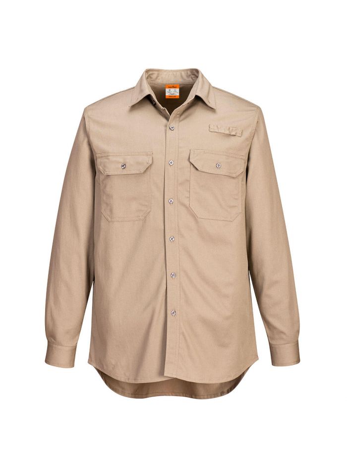 Vented FR Shirt , 4XL, R, Khaki