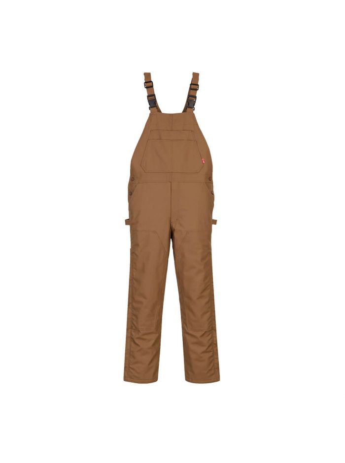 DuraDuck Flame Quilt Lined Bib Overall, 4XL, R, Brown