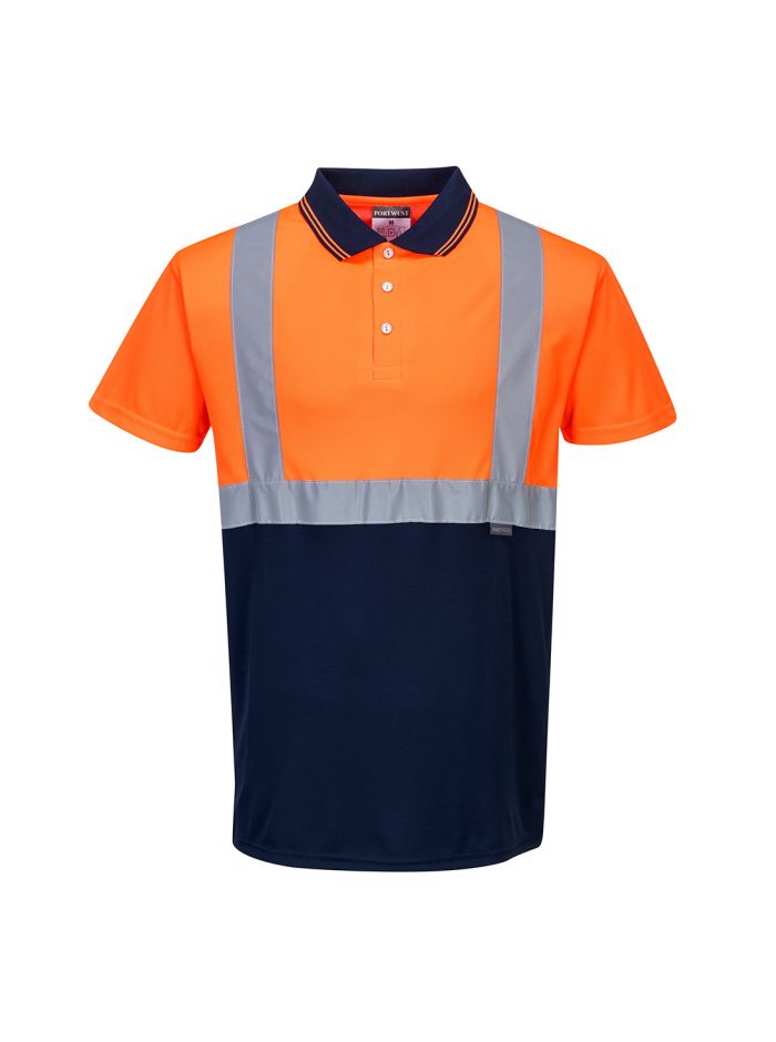 Two-Tone Polo Shirt, 4XL, R, Orange/Navy