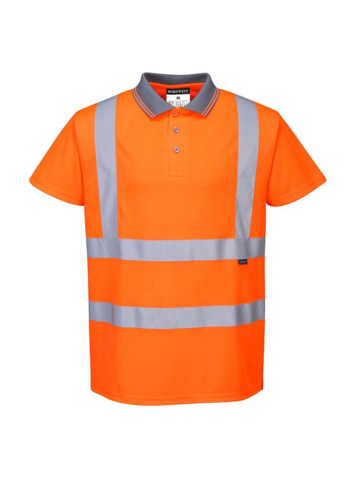 Hi-Vis Short Sleeve Polo, 4XL, T, Orange