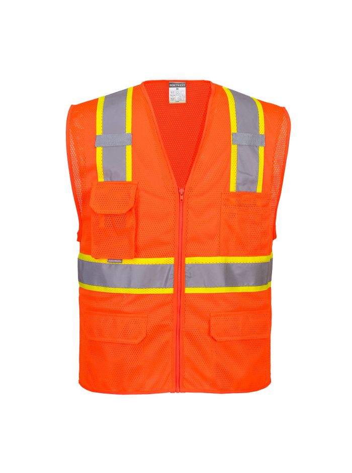 Orlando Contrast Mesh Vest, 4XL, R, Orange