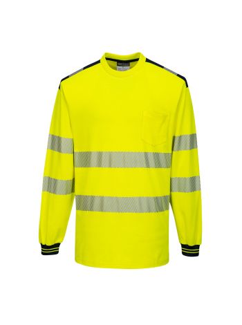 PW3 Hi-Vis Long Sleeve T-Shirt, 4XL, R, Yellow/Black