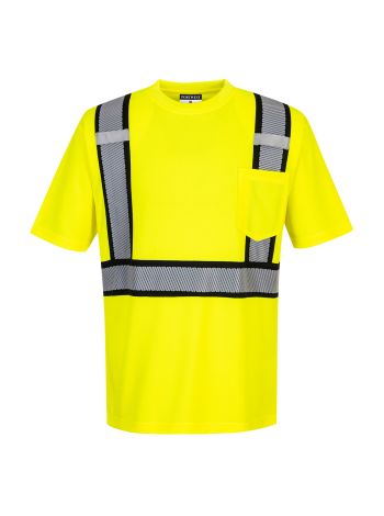 Detroit Short Sleeve T-Shirt, 4XL, R, Yellow/Black