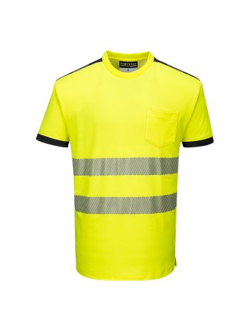PW3 Hi-Vis Short Sleeve T-Shirt , 4XL, R, Yellow/Black