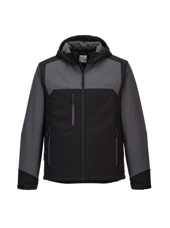 KX3 Hooded Softshell (3L), L, Y, Black/Gray