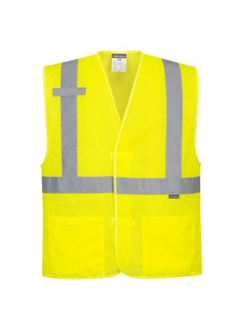 Economy Mesh Vest, 4X/5X, R, Yellow