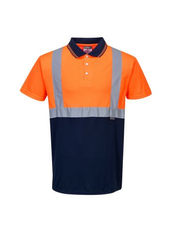 Two-Tone Polo Shirt, 4XL, R, Orange/Navy