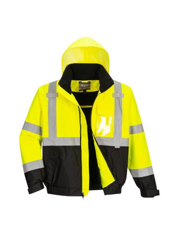 Hi-Vis Premium 2-in-1 Bomber, 4XL, R, Yellow/Black