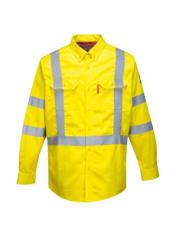Bizflame 88/12 FR Hi-Vis Shirt, 4XL, R, Yellow