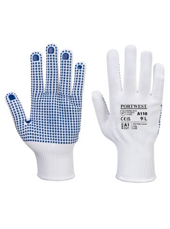 Polka Dot Glove, L, R, White/Blue