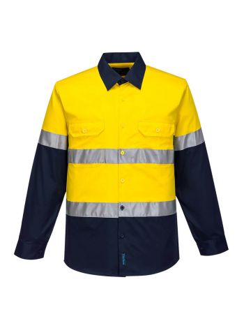 Iona Enhanced Cotton Shirt, 4XL, R, Yellow/Navy