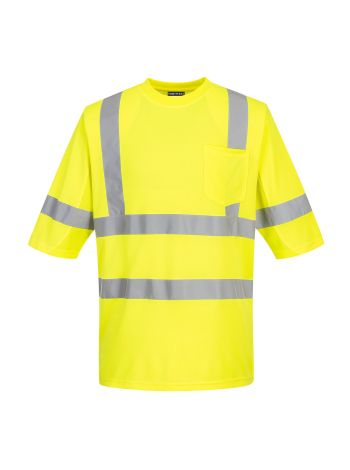 Mesh Panel Class 3 T-Shirt, 4XL, R, Yellow